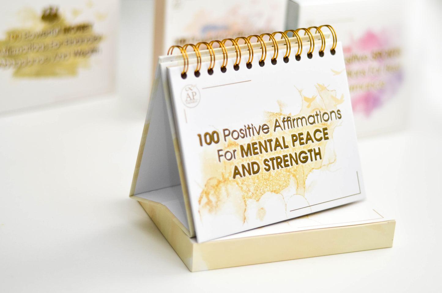 AP Inspiration Luxury Mental Health Affirmation Desk Calendar with Gift Box ā 100 Daily Positive Affirmations for Self-Love, Mindfulness & Anxiety Relief | Self-Care & Wellness Gift for Women & Men
