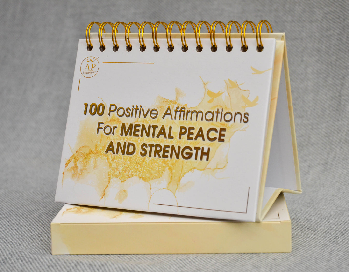 AP Inspiration Luxury Mental Health Affirmation Desk Calendar with Gift Box ā 100 Daily Positive Affirmations for Self-Love, Mindfulness & Anxiety Relief | Self-Care & Wellness Gift for Women & Men