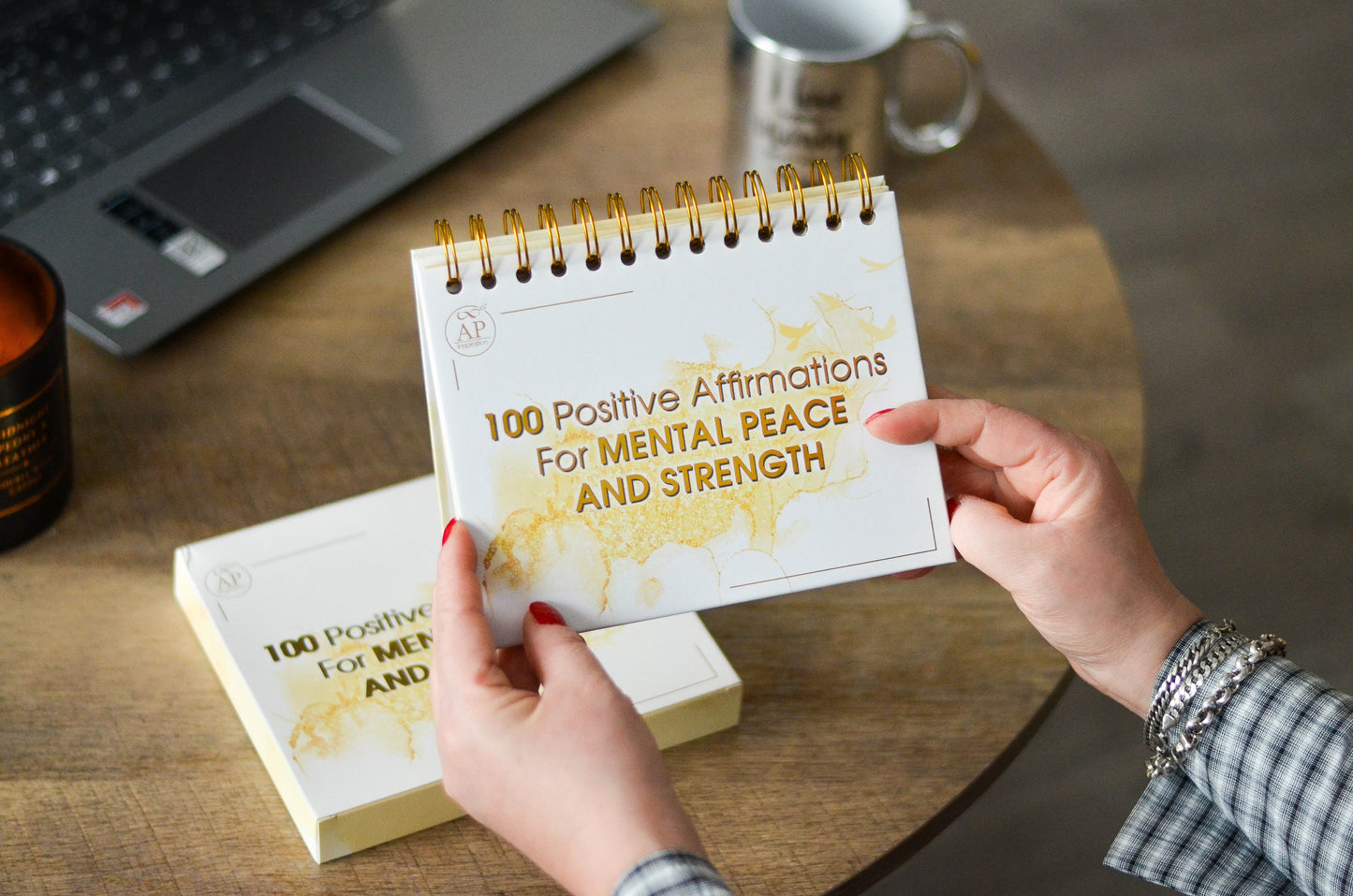 AP Inspiration Luxury Mental Health Affirmation Desk Calendar with Gift Box ā 100 Daily Positive Affirmations for Self-Love, Mindfulness & Anxiety Relief | Self-Care & Wellness Gift for Women & Men