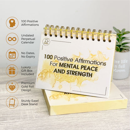 AP Inspiration Mental Health Affirmation Cards Desk Display – 100 Daily Positive Affirmations for Self-Care, Mindfulness & Anxiety Relief | Undated Inspirational Wellness Gift for Women & Men