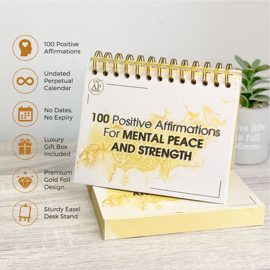 AP Inspiration Mental Health Affirmation Cards Desk Display – 100 Daily Positive Affirmations for Self-Care, Mindfulness & Anxiety Relief | Undated Inspirational Wellness Gift for Women & Men