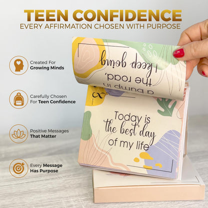 AP Inspiration Teen Affirmation Cards Desk Display – 100 Daily Positive Affirmations for Confidence, Self-Love & Growth Mindset | Undated Motivational Desk Display Gift for Teen Girls, Boys & Students