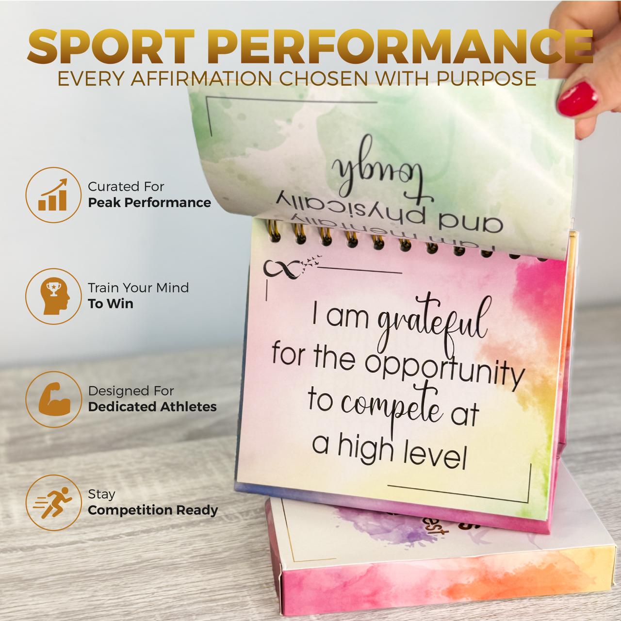 AP Inspiration Sports Affirmation Cards Desk Display – 100 Daily Motivational Affirmations for Athletes, Coaches & Teams | Mental Toughness, Focus & Peak Performance Undated Gift