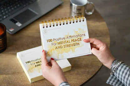 AP Inspiration Luxury Mental Health Affirmation Desk Calendar with Gift Box – 100 Daily Positive Affirmations for Self-Love, Mindfulness & Anxiety Relief | Self-Care & Wellness Gift for Women & Men